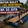 Jembatan Bailey Tak Lagi Berfungsi, Warga Aceh Utara Patungan Rp. 50 Juta Bangun Jembatan Apung