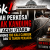 Tok! Ayah Perkosa Anak Kandung di Aceh Utara, Divonis 180 Kali Cambuk dan 15 Tahun Penjara